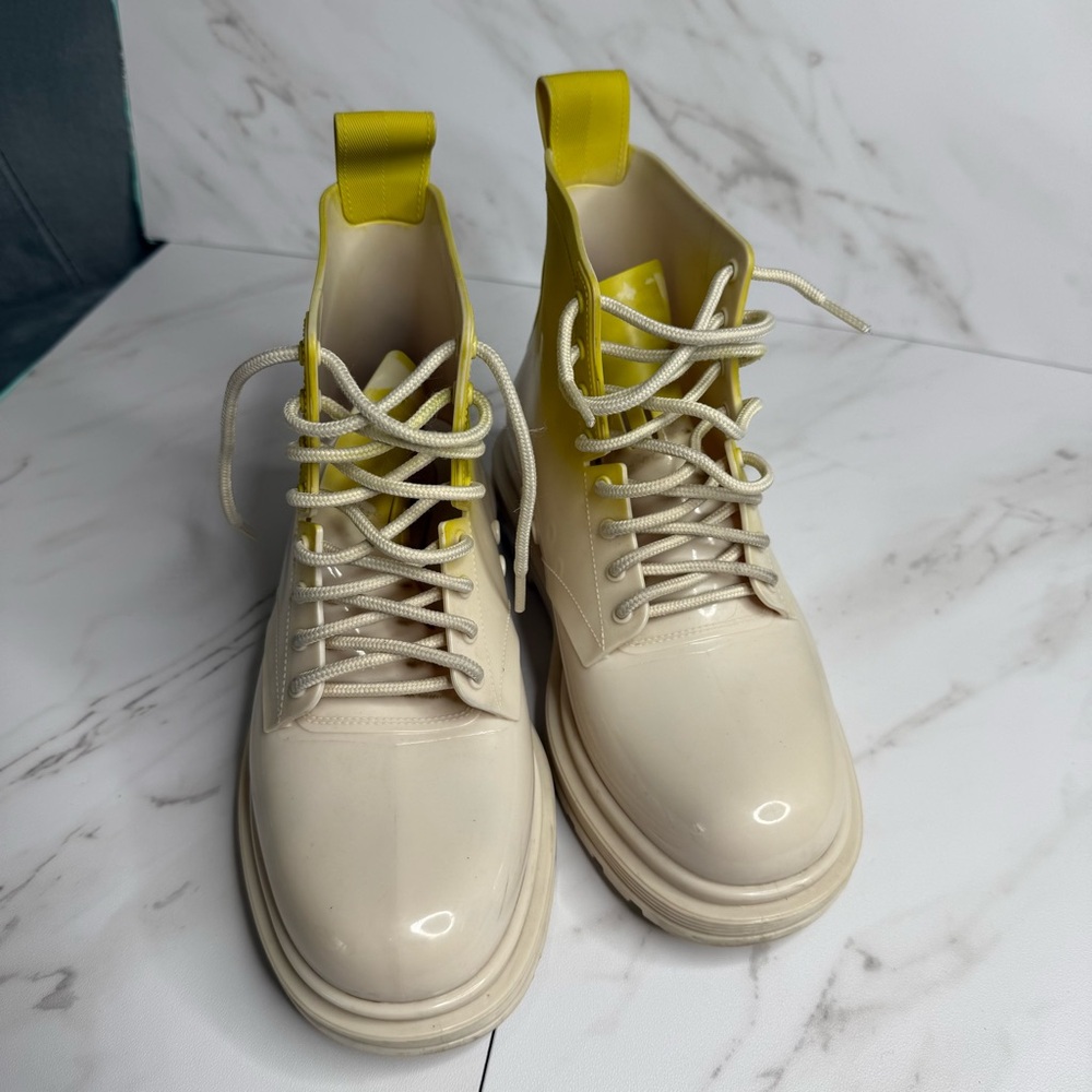 Melissa Coturno Jelly Combat Boots Yellow Ombre - Picture 5 of 10